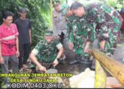 Wujudkan Impian Warga, Kodim 0403/OKU Resmi Mulai Ground Breaking Jembatan Beton Tungku Jaya I