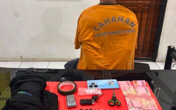 Satresnarkoba Polres Bangka Barat Tangkap Pria Asal Belinyu Bawa 6 Paket Sabu di Belo Laut